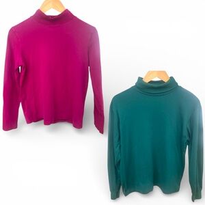 Vintage 90s Turtleneck Bundle - Green and Magenta